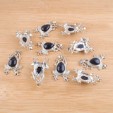 Sand Gemstone Frog Shape Pendant for Necklaces TN4617