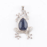 Sand Gemstone Frog Shape Pendant for Necklaces TN4617