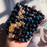 Tiger Eye Stone Bracelet 10mm Bead Bangle for Men Women Jewelry