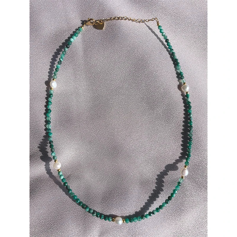Bohemia Beaded Choker Short Necklace for Women Nature Pearl Necklace