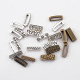 Bronze Heart Waves Dots Spacer Beads For Flat Leather Cord
