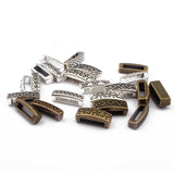 Bronze Heart Waves Dots Spacer Beads For Flat Leather Cord