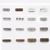 Bronze Heart Waves Dots Spacer Beads For Flat Leather Cord