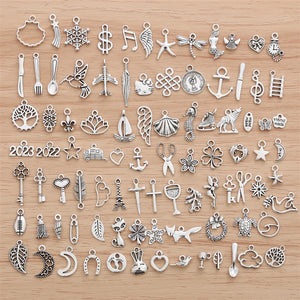 100 Pcs/Set Small Charms Women's Jewelry Making Supplies Necklace Earrings DIY