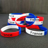 15PCS National Flag Print Silicone Bracelets Red Bangles Jewelry