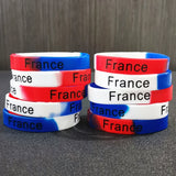 15PCS National Flag Print Silicone Bracelets Red Bangles Jewelry