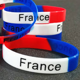 15PCS National Flag Print Silicone Bracelets Red Bangles Jewelry
