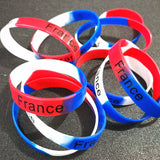 15PCS National Flag Print Silicone Bracelets Red Bangles Jewelry