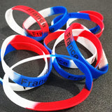 15PCS National Flag Print Silicone Bracelets Red Bangles Jewelry