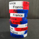15PCS National Flag Print Silicone Bracelets Red Bangles Jewelry