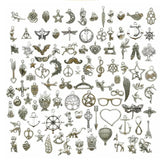 Mixed Tibetan Silver Metal Charms Pendants DIY for Necklace Bracelet 100 PCS
