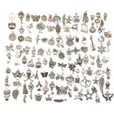 Mixed Tibetan Silver Metal Charms Pendants DIY for Necklace Bracelet 100 PCS