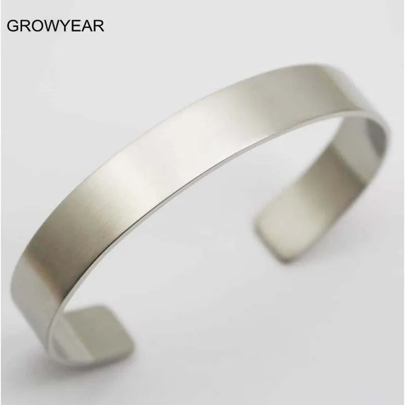 316L Stainless Steel Plain Silver Bangles For Men Women