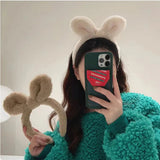 Plush Rabbit Ears Headband for Women - Small Fresh Hair Accessories
