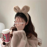 Plush Rabbit Ears Headband for Women - Small Fresh Hair Accessories