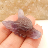 Wholesale Amethyst Wolf Head Pendant Bead 32x27x4mm