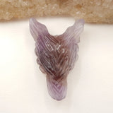 Wholesale Amethyst Wolf Head Pendant Bead 32x27x4mm