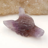 Wholesale Amethyst Wolf Head Pendant Bead 32x27x4mm