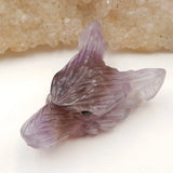 Wholesale Amethyst Wolf Head Pendant Bead 32x27x4mm