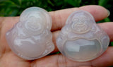 Carved Jade Jewelry Pendant-Laughing Buddha