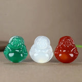 Red Jade Jewelry Pendant-Laughing Buddha