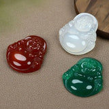 Red Jade Jewelry Pendant-Laughing Buddha