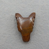 Wholesale Carved Boulder Opal Wolf Head Pendant 33x23x11mm