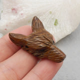 Wholesale Carved Boulder Opal Wolf Head Pendant 33x23x11mm