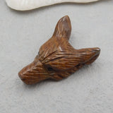 Wholesale Carved Boulder Opal Wolf Head Pendant 33x23x11mm