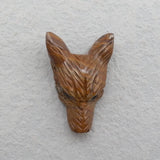 Wholesale Carved Boulder Opal Wolf Head Pendant 33x23x11mm