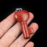 Gem Stone Charm Love Heart Key Healing Crystal Pendant DIY Jewelry