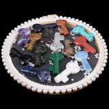 Gem Stone Charm Love Heart Key Healing Crystal Pendant DIY Jewelry