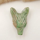 Green Turquoise Wolf Head Pendant 24x18x9mm