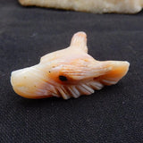 Wholesale Pink Opal Wolf Head Pendant 47x32x16mm