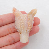 Wholesale Pink Opal Wolf Head Pendant 47x32x16mm