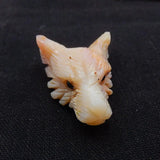 Wholesale Pink Opal Wolf Head Pendant 47x32x16mm