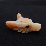 Wholesale Pink Opal Wolf Head Pendant 47x32x16mm