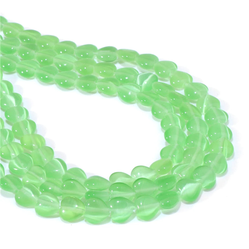Cat Eye Beads Heart Shape Opal Loose Beads for Jewelry Making DIY
