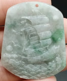 Green Lavender Natural Type A Jade Carved Bird Pendant