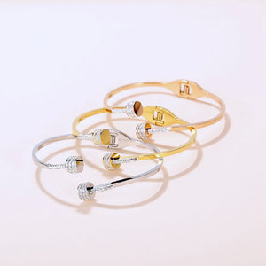 Stainless Steel Charm Bracelet Set with Removable End