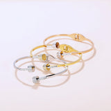 Stainless Steel Charm Bracelet Set with Removable End