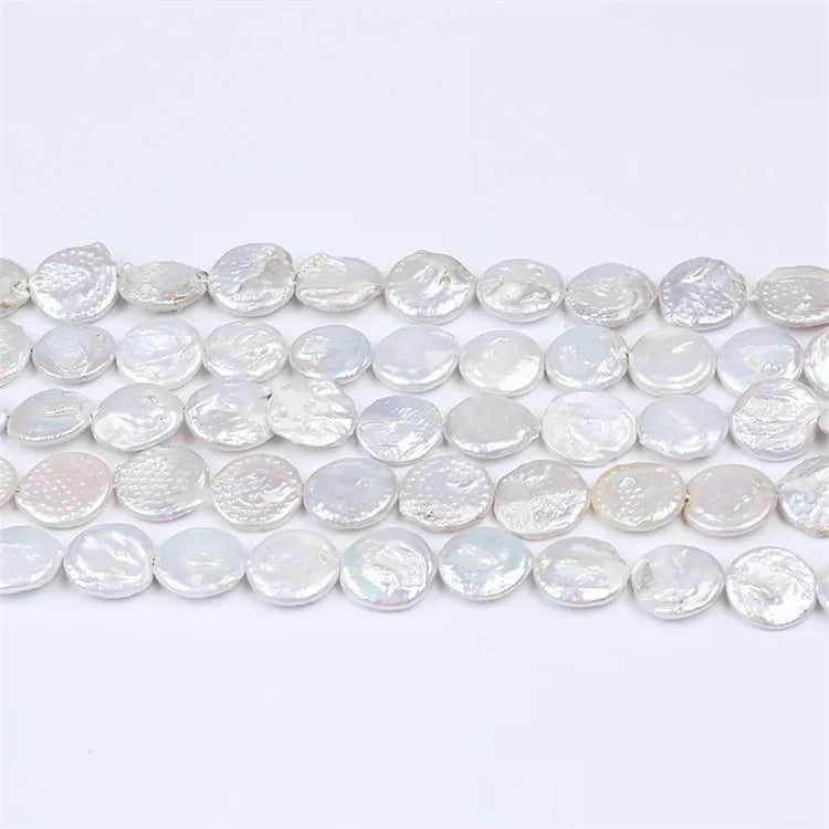 20mm Coin Shape Fresh Water Pearl Loose Beads for Necklace Making