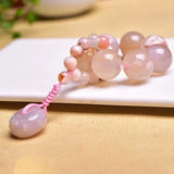 Cherry Blossoms Crystal Pendant Weave Keychain Bag Hanging