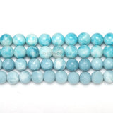 Matte Larimar Stone Bead Round Spacer for Jewelry Making