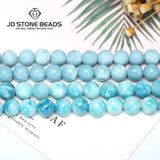 Matte Larimar Stone Bead Round Spacer for Jewelry Making