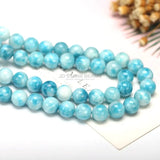 Matte Larimar Stone Bead Round Spacer for Jewelry Making