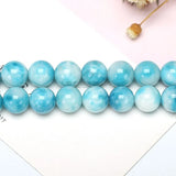 Matte Larimar Stone Bead Round Spacer for Jewelry Making