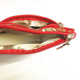 Chinese Double Silk Embroidery Pouch Zero Wallet Bags 2pc/lot