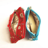 Chinese Double Silk Embroidery Pouch Zero Wallet Bags 2pc/lot