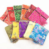 Chinese Wind Brocade Silk Copper Wallet National Features 5pc/lot